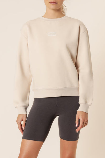 Nude Classic Slogan Sweater- Almond