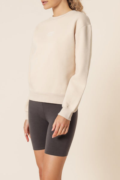 Nude Classic Slogan Sweater- Almond