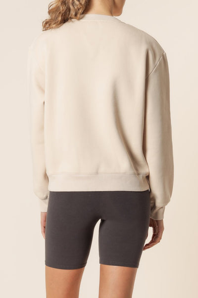 Nude Classic Slogan Sweater- Almond
