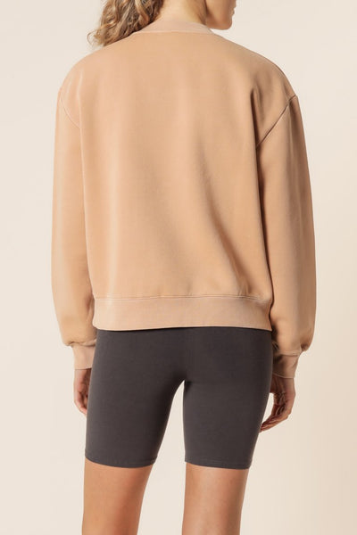Nude Classic Slogan Sweat- Biscuit