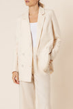Alba Linen Blazer- Almond
