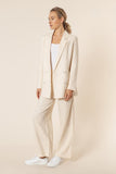 Alba Linen Blazer- Almond
