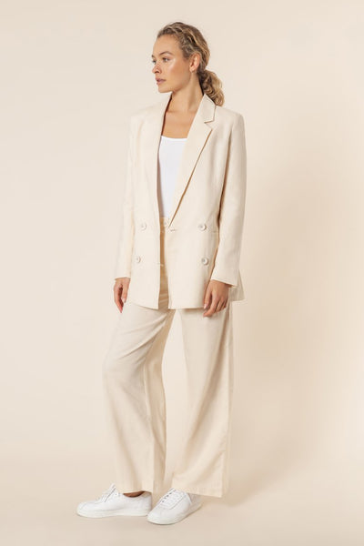Alba Linen Blazer- Almond