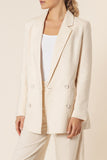 Alba Linen Blazer- Almond