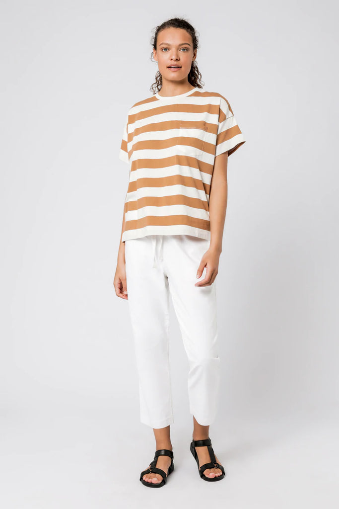 Parker Stripe Tee- Tobacco Stripe