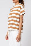 Parker Stripe Tee- Tobacco Stripe