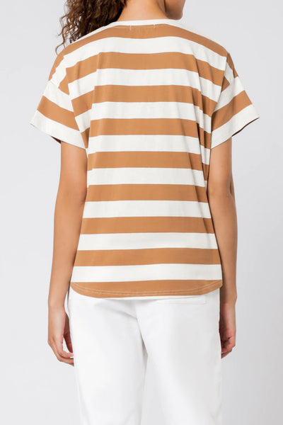 Parker Stripe Tee- Tobacco Stripe
