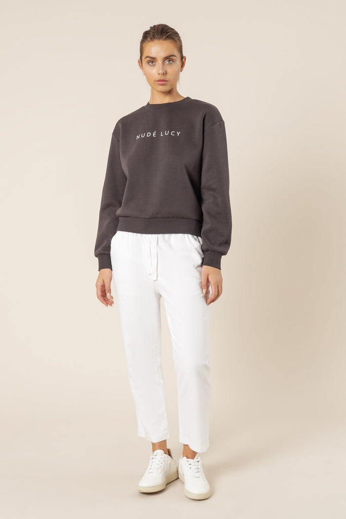 Nude Lucy Slogan Sweat- Coal