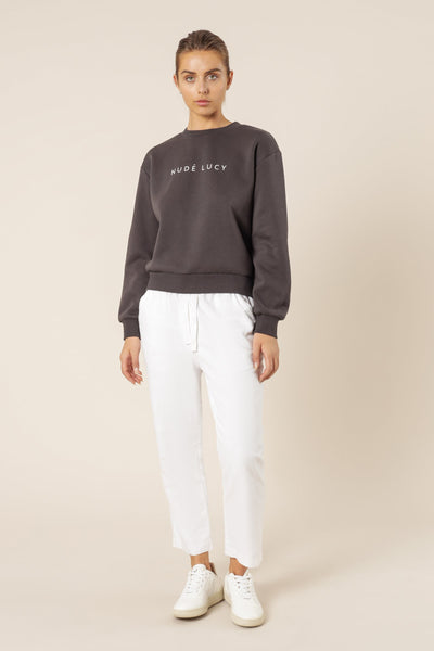 Nude Lucy Slogan Sweat- Coal