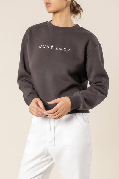 Nude Lucy Slogan Sweat- Coal