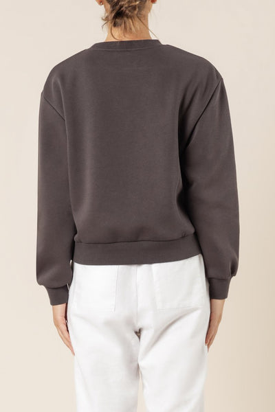 Nude Lucy Slogan Sweat- Coal
