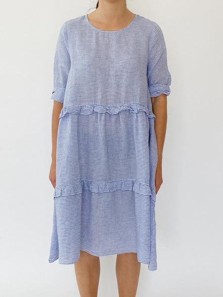 Toffee Dress- Blue Stripe