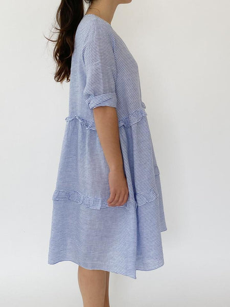 Toffee Dress- Blue Stripe