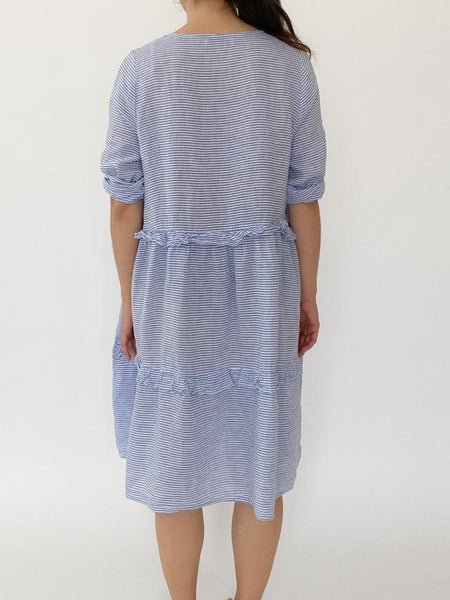 Toffee Dress- Blue Stripe