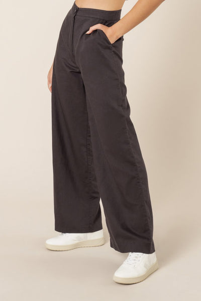 Kora Wide Leg Pant- Coal