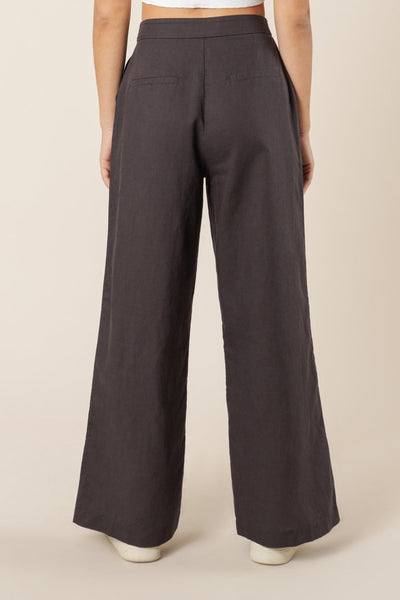 Kora Wide Leg Pant- Coal