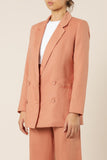 Alba Linen Blazer- Terracotta