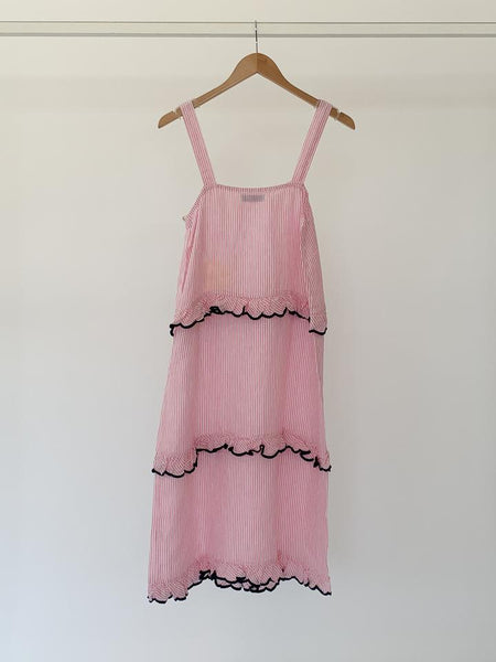 Midi Clementine Dress- Pink Stripe