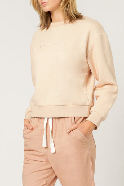 Nude Lucy Embr Slogan Sweat Blush