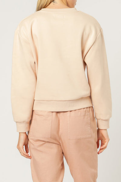 Nude Lucy Embr Slogan Sweat Blush