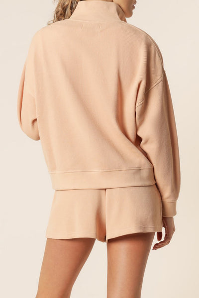 Uma Waffle Rugby Top- Biscuit