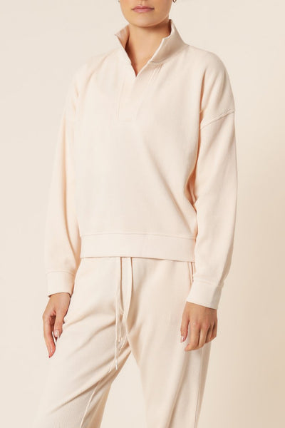 Uma Waffle Rugby Top- Almond