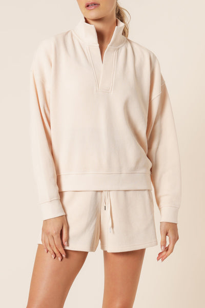 Uma Waffle Rugby Top- Almond