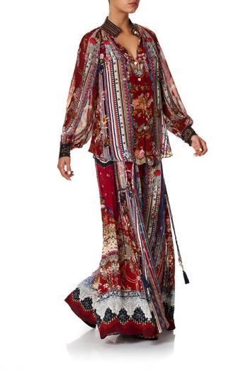 Raglan Button Up Shirt- Costume Party