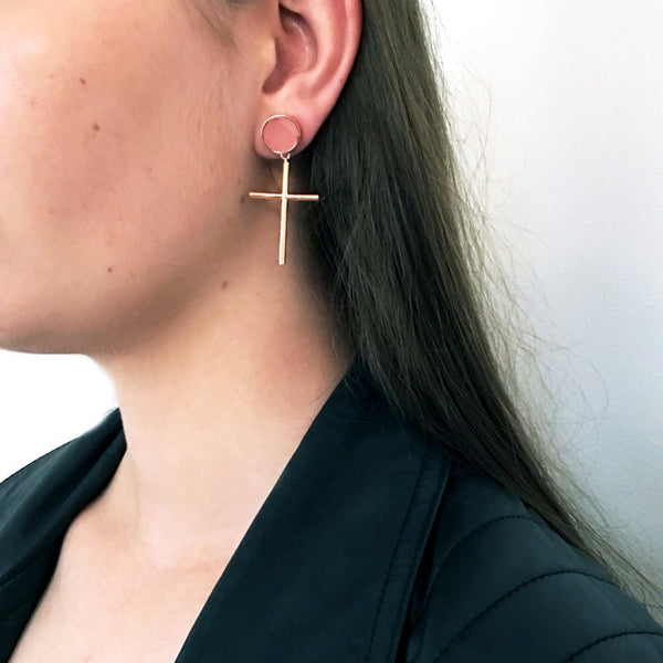 The Johnny Cross- Rose Gold + Milky Quartz