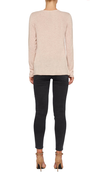 Superluxe Self Roll Crew Neck- Soft Rose
