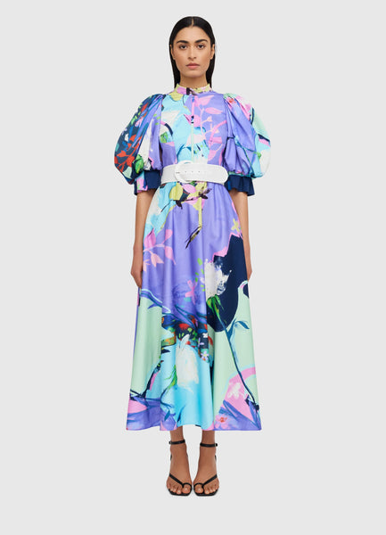 Illusory Cotton Dress - Phantom