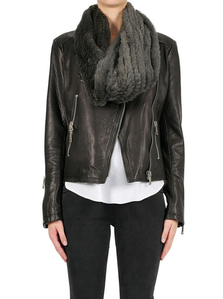 Classic Biker Jacket- Navy