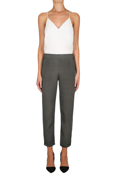 Luxe Leg Crop Pant- Khaki