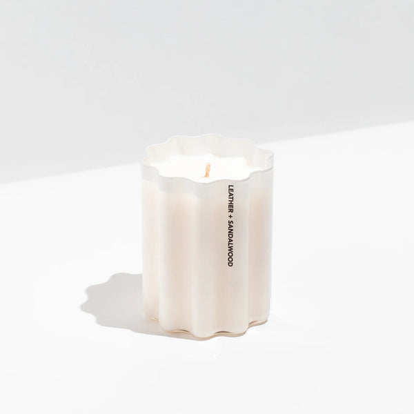 WAVE CANDLE - LEATHER + SANDALWOOD