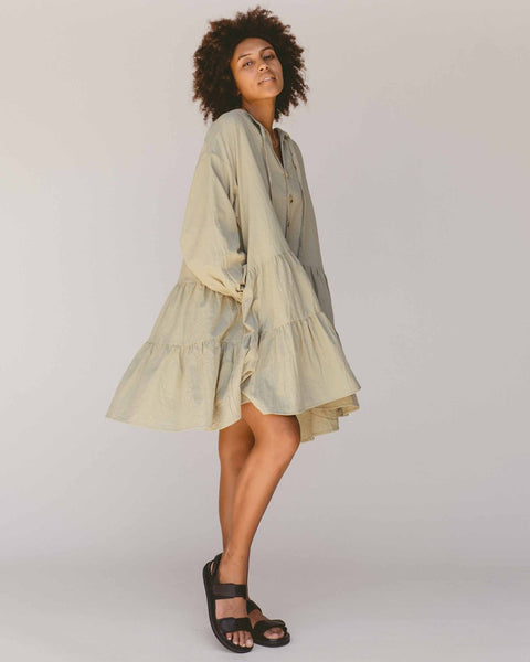 Avalon Smock Dress- Sage