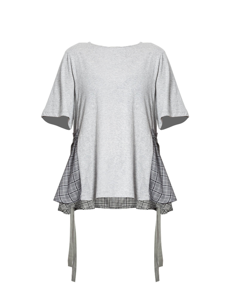 Kitty Spliced Top- Grey
