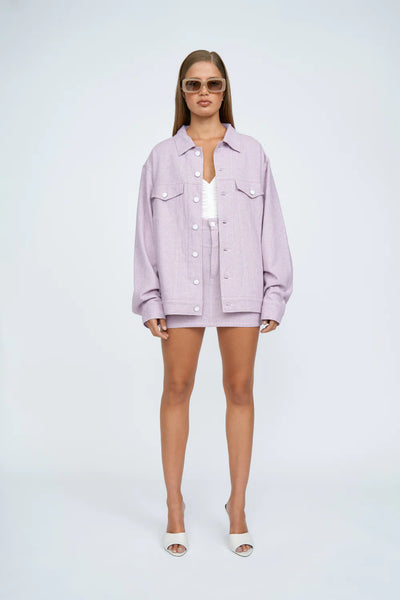 MIKA MARLE MINI SKIRT - LILAC MARLE