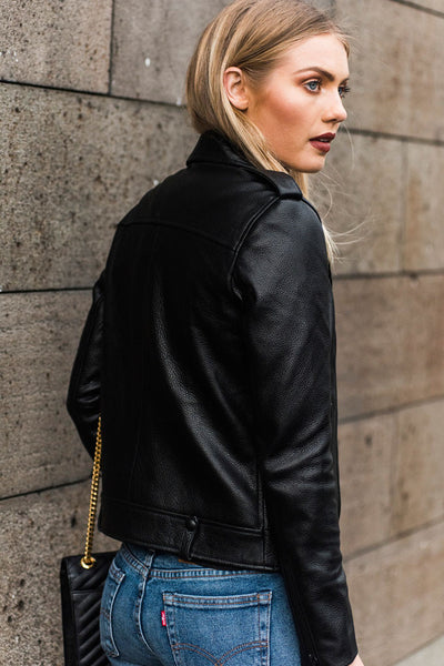 Minimalist Biker Jacket- Black