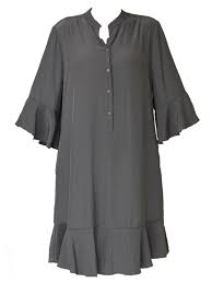 Frill Bell Dress- French Navy