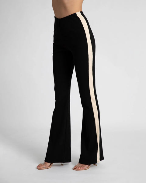 FLARE PANT - BLACK/CREAM STRIPE