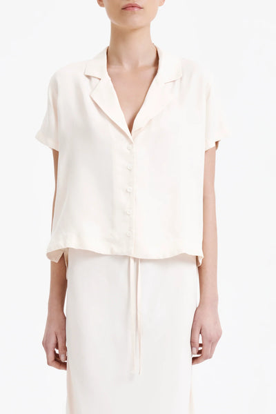 Ari Cupro Shirt- Cloud