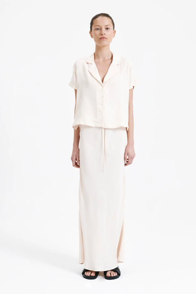 Ari Cupro Shirt- Cloud