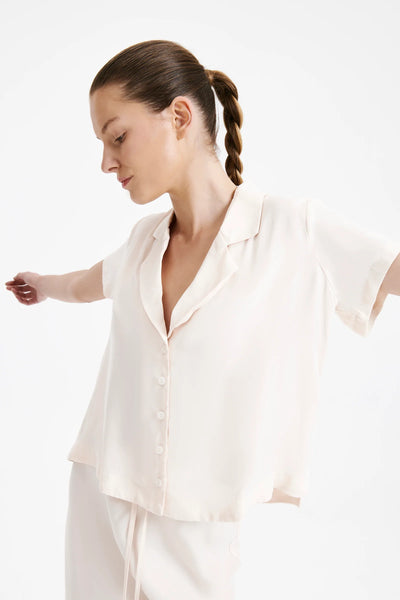 Ari Cupro Shirt- Cloud