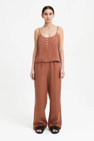 Lounge Linen Pant- Terracotta