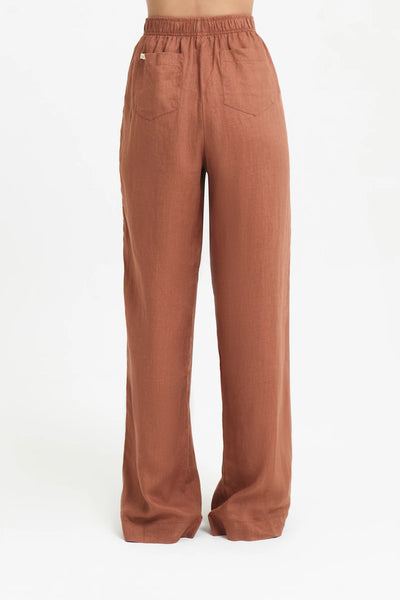 Lounge Linen Pant- Terracotta