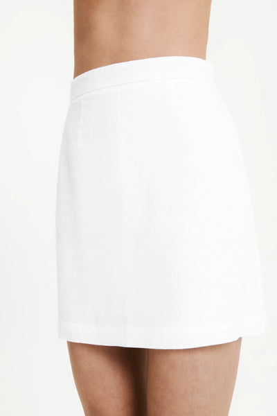 Rynn Linen Mini Skirt- White