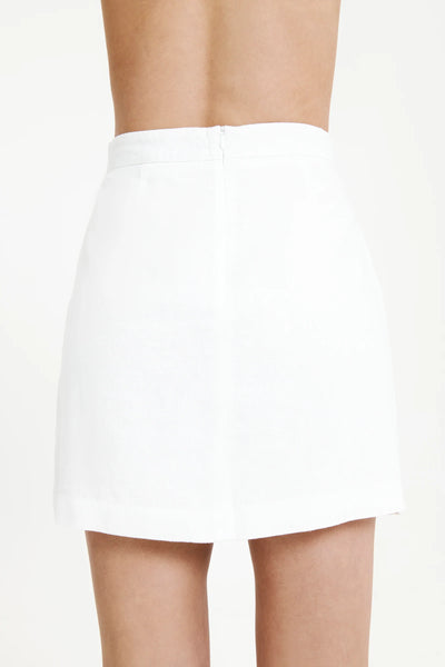 Rynn Linen Mini Skirt- White