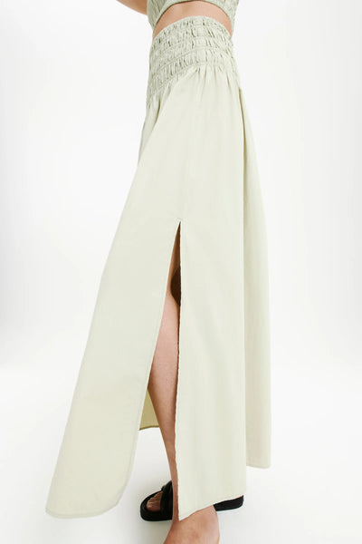 Oasis Poplin Maxi Skirt-Eucalyptus