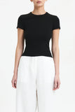 Monroe Organic Rib Tee- Black