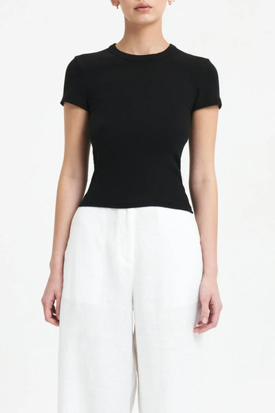 Monroe Organic Rib Tee- Black
